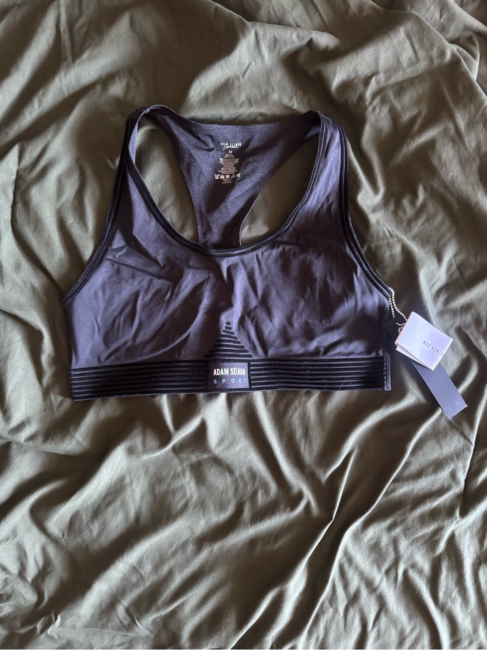 Adam Selman Sport Black Racerback Performance Sports Bra
